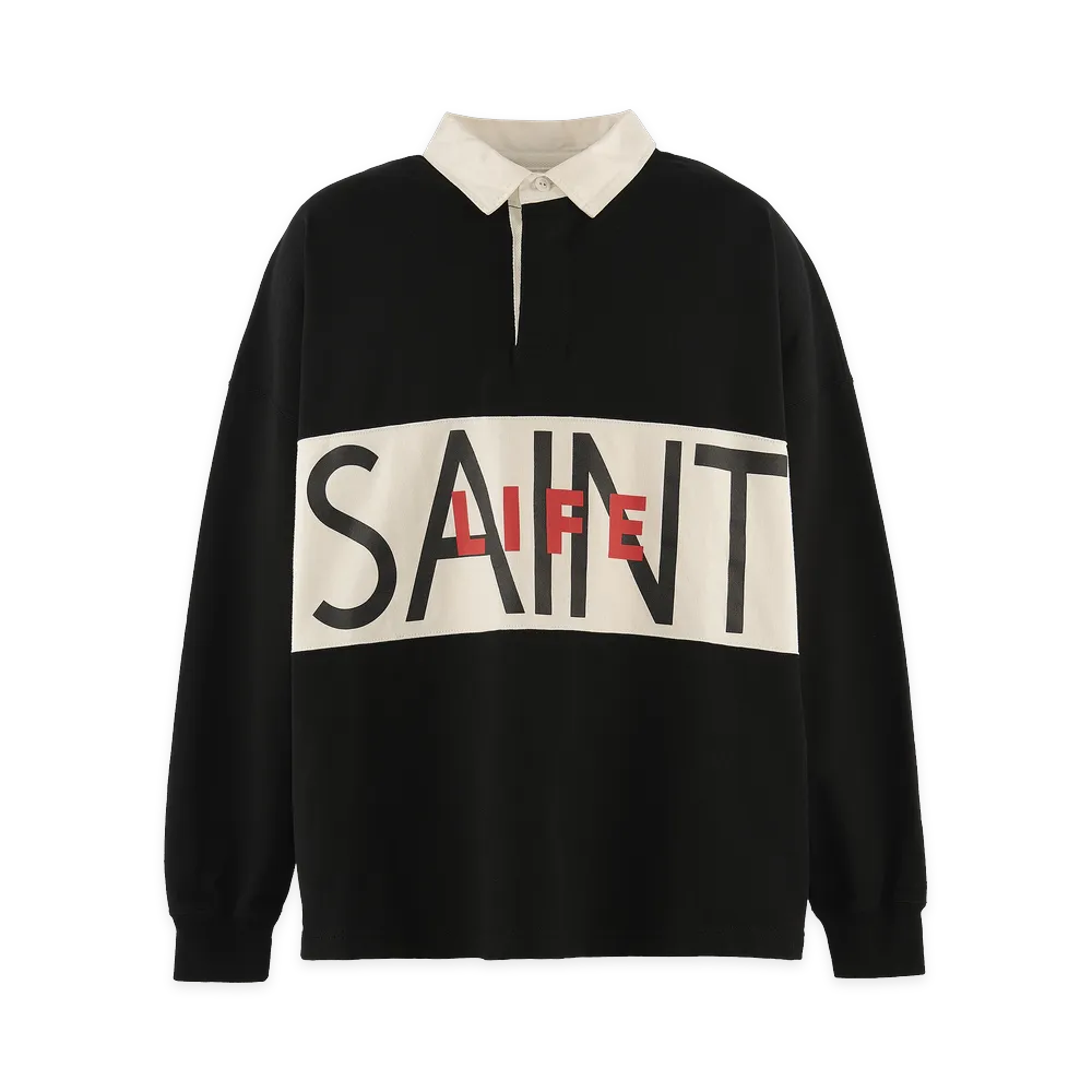 SAINT Mxxxxxx LS Polo Shirt Saint Life "Black"