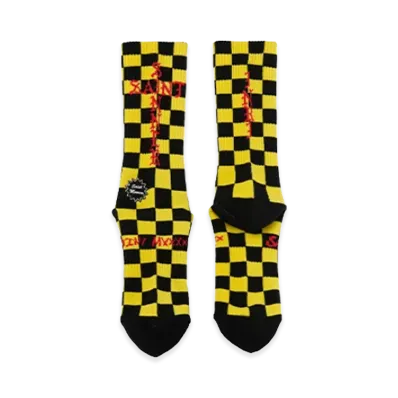 SAINT Mxxxxxx Socks / Check "Black/Yellow"