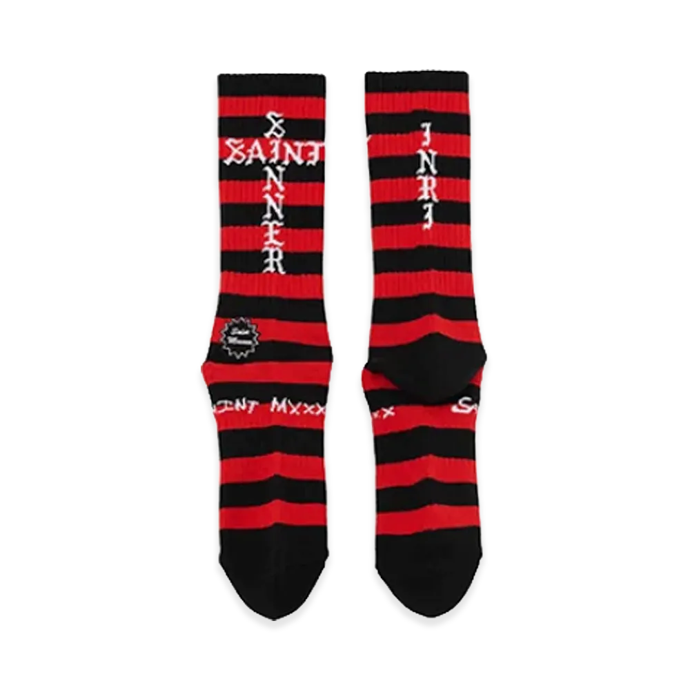 SAINT Mxxxxxx Socks / Border "Black/Red"