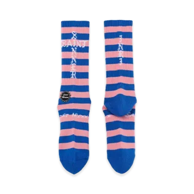 SAINT Mxxxxxx Socks / Border "Blue/Pink"
