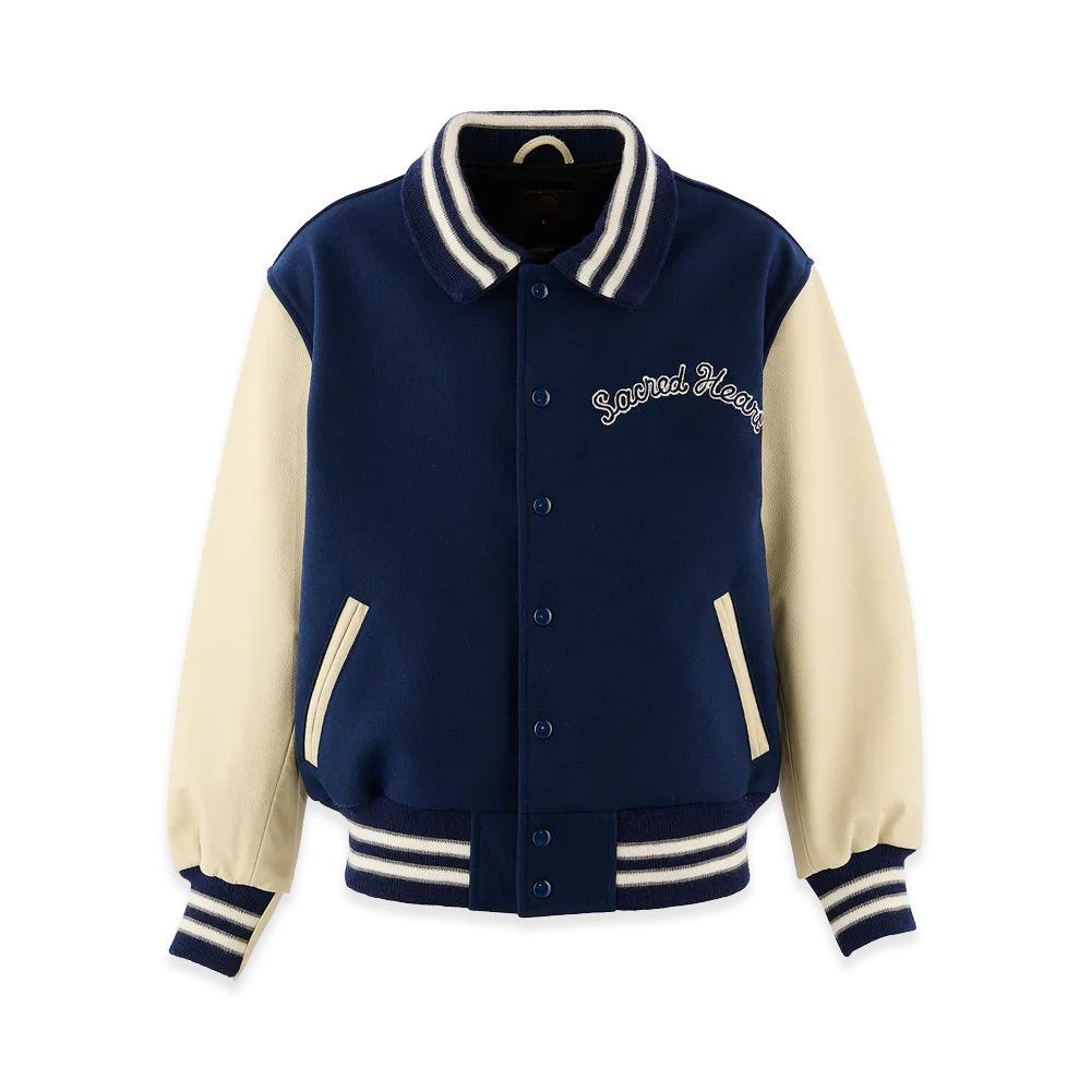 SAINT Mxxxxxx x Golden Bear Sportswear GB Varsity Jacket Sacred Heart "Navy/White"