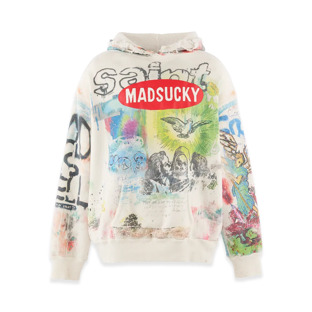 SAINT Mxxxxxx x MADSAKI MDS DBL Face Hoodie Madsucky "White"