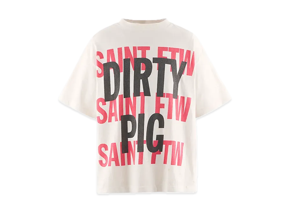 SAINT Mxxxxxx SS Tee_Dirty Pig "White"