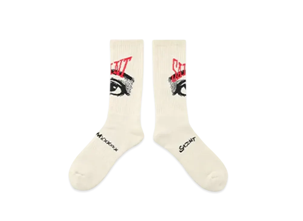 SAINT Mxxxxxx Socks/Eye "Ecru" (25SS) SM-HR8-0000-102