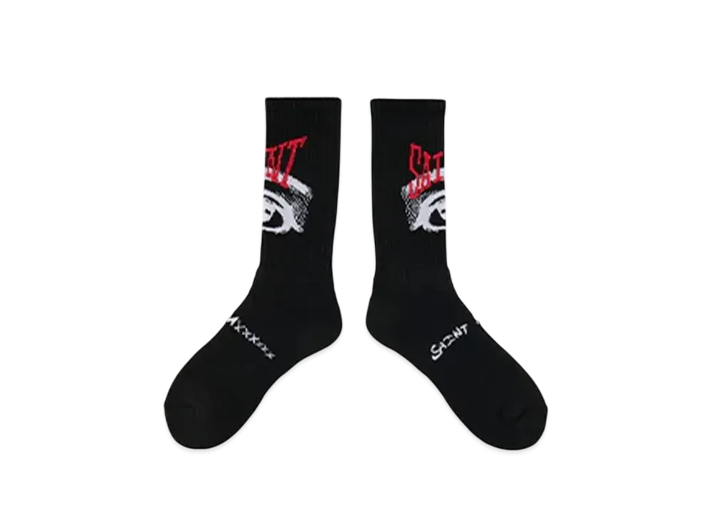 SAINT Mxxxxxx Socks/Eye "Black" (25SS) SM-HR8-0000-101