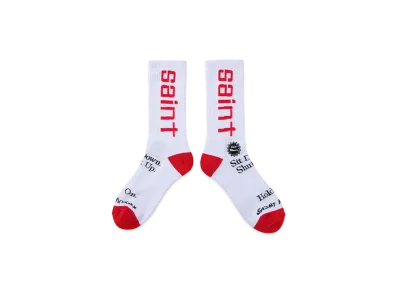 SAINT Mxxxxxx Socks Sit Down "White" SM-HR8-0000-104