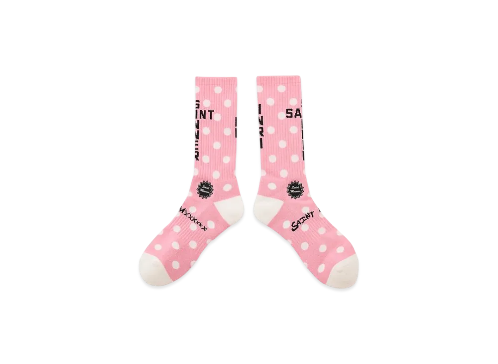 SAINT Mxxxxxx Socks Dot "Pink/White"