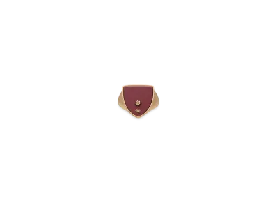 Maison Margiela Enamel Signet Ring "Burgundy/Gold"