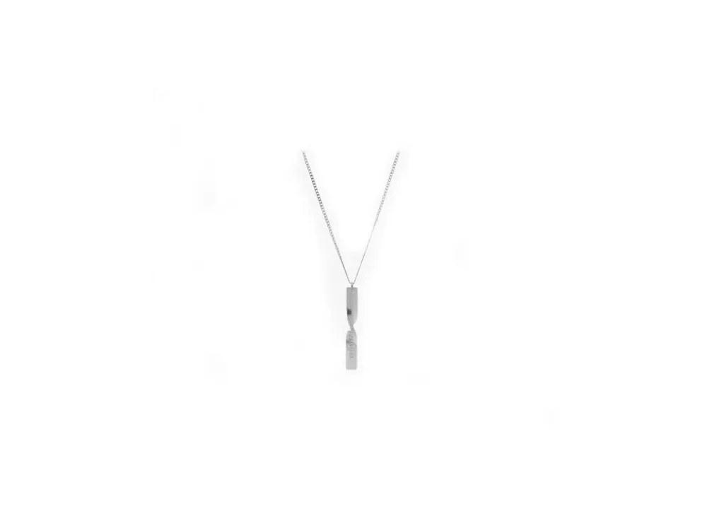 Maison Margiela Twisted Number Logo Bar Necklace "Matte Palladium"