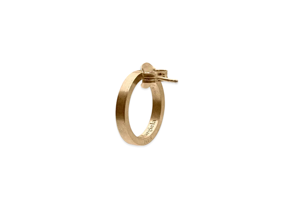 Maison Margiela Numbering Logo Earring "Yellow Gold Plating Burattato"