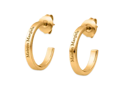 Maison Margiela Women's Hoop Earrings With Logo "Silver"