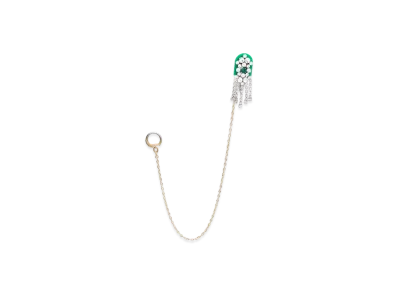 Maison Margiela Rhinestone Fringe Brooch "Green/Gold"