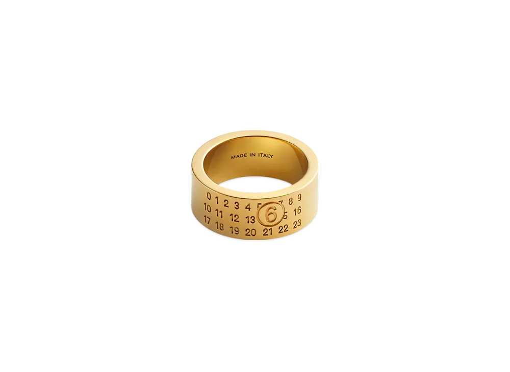 MM6 Maison Margiela Numeric Minimal Signature Ring "Yellow Gold"