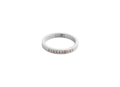 MM6 Maison Margiela Year Of The Snake Numeric Ring "Polished Silver/Red"