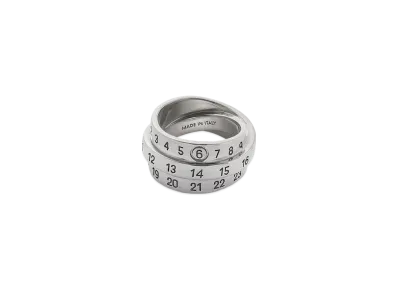MM6 Maison Margiela Triple Logo Numeric Signature Ring "Silver"