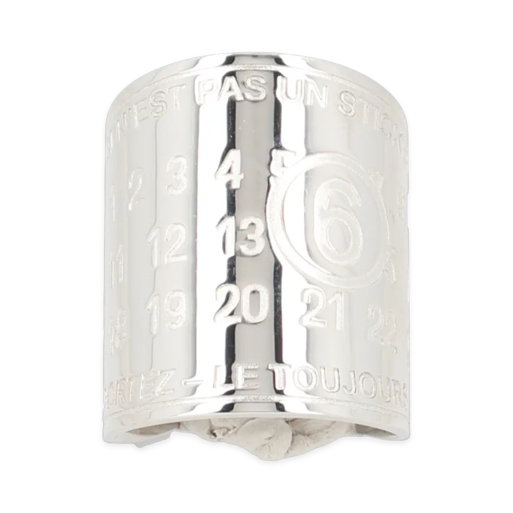 MM6 Maison Margiela Women's Anello Con Logo "Silver"