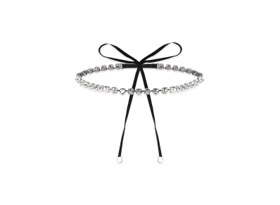 MM6 Maison Margiela Women's Rhinestone Bow Necklace "Silver"