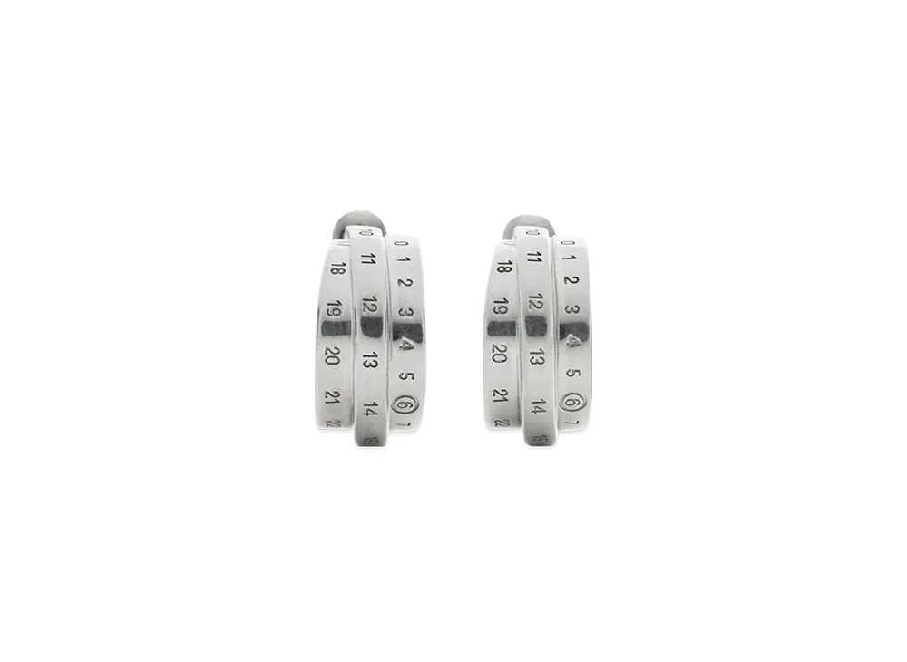 MM6 Maison Margiela Numbering Cuff Earrings "Silver"