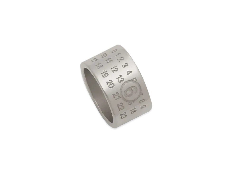 MM6 Maison Margiela Numeric Minimal Signature Ring "Palladium"