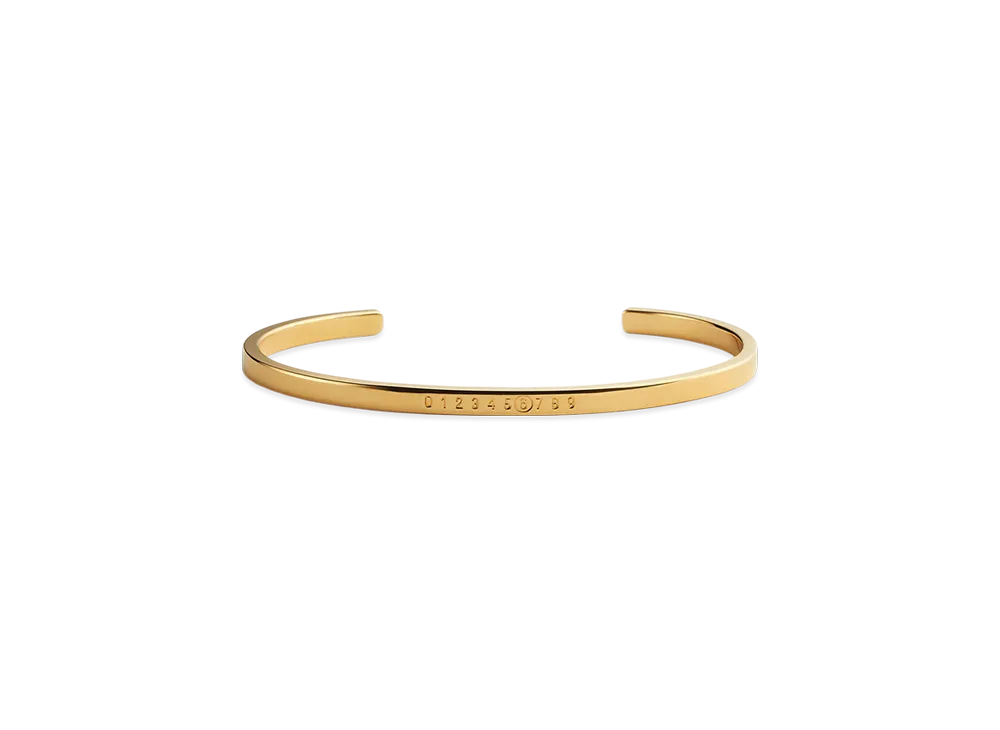 MM6 Maison Margiela Numeric Minimal Signature Cuff Bracelet "Yellow Gold"