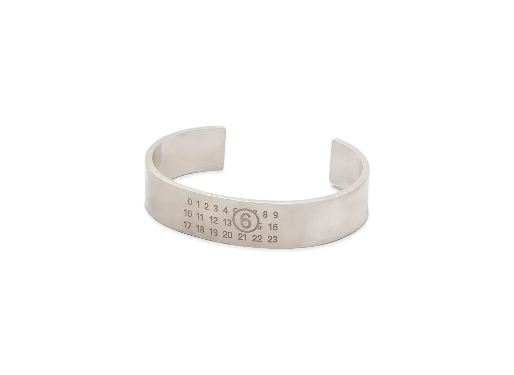 MM6 Maison Margiela Numeric Minimal Signature Cuff Bracelet "Palladium"