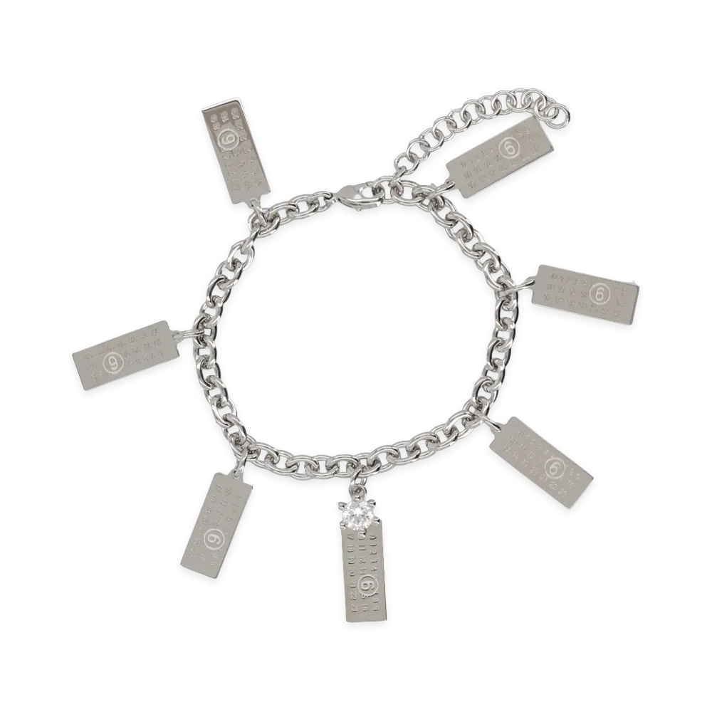 MM6 Maison Margiela Bracciale Con Charms Numeric "Silver"