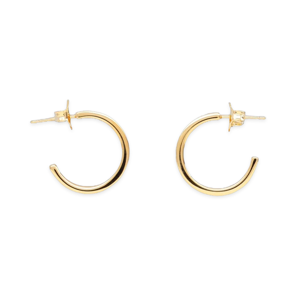 MM6 Maison Margiela Women's Orecchini A Cerchio Con Logo Numeric Minimal Signature "Gold"