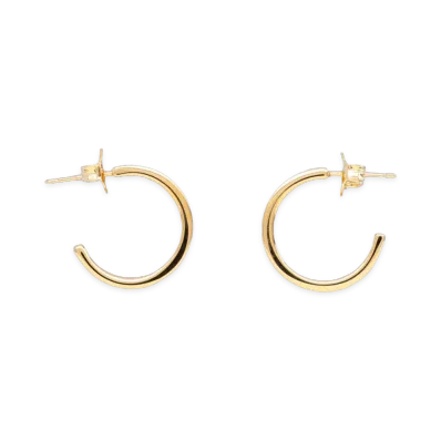 MM6 Maison Margiela Women's Orecchini A Cerchio Con Logo Numeric Minimal Signature "Gold"