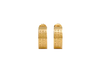 MM6 Maison Margiela Numeric Minimal Signature Hoop Earrings "Gold"