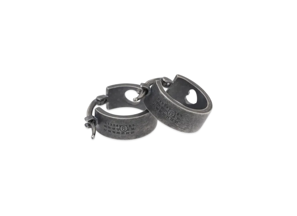 MM6 Maison Margiela Industrial Earrings "Vintage Silver"
