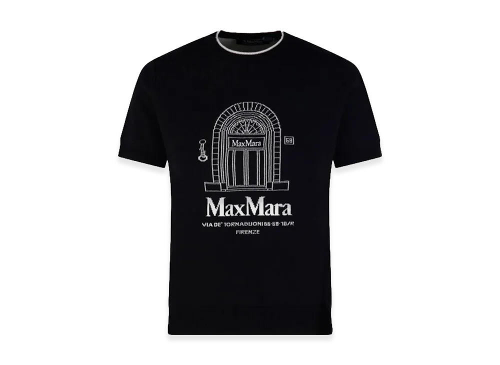 S Max Mara Women's Euforia Short Sleeve Knit "Black"
