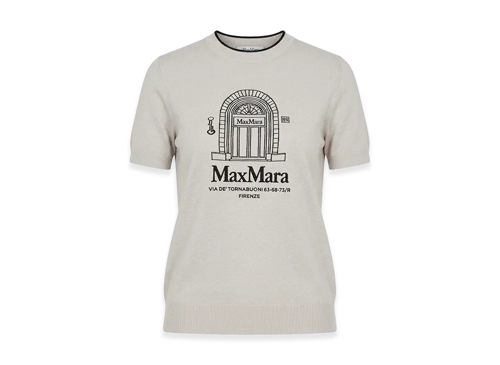 S Max Mara Women's Euforia Short Sleeve Knit "Ecru"