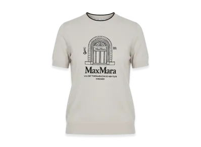 S Max Mara Women's Euforia Short Sleeve Knit "Ecru"