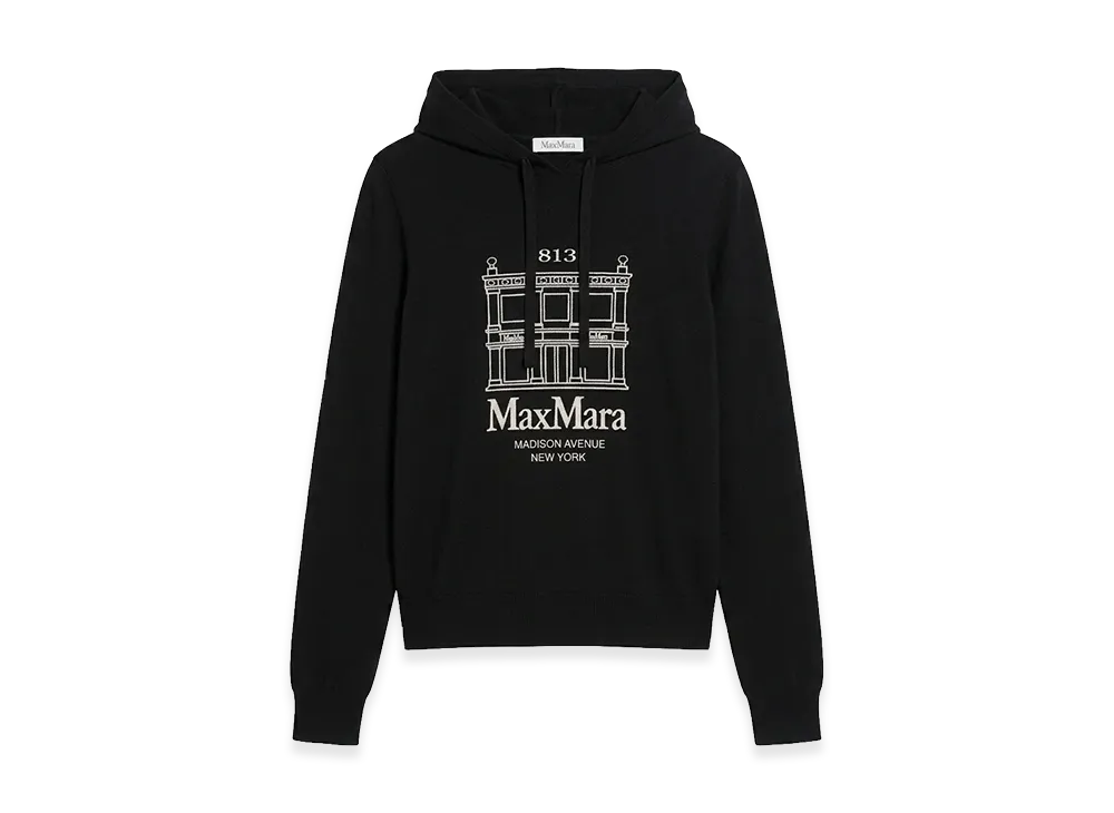 S Max Mara Women's Ultimo Knit Hoodie "Black"