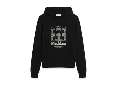 S Max Mara Women's Ultimo Knit Hoodie "Black"