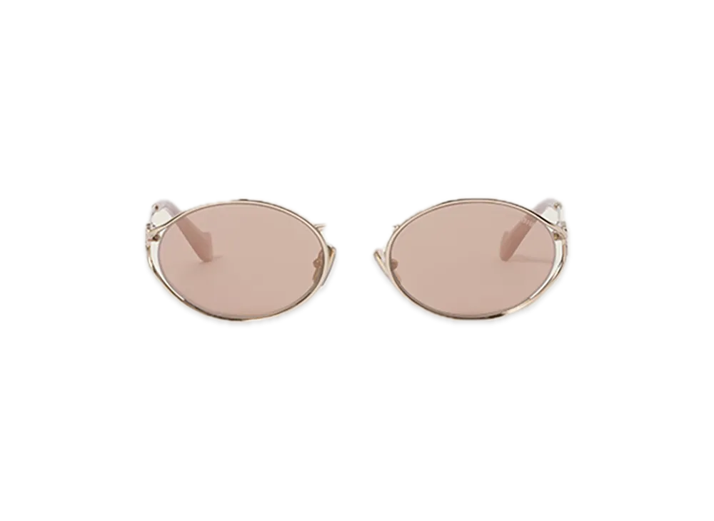 MIU MIU Logo Sunglasses "Gold/Pink Lens"