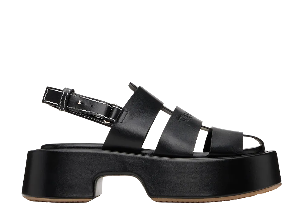 JWアンダーソン ストライプ プラットフォーム サンダル "ブラック"