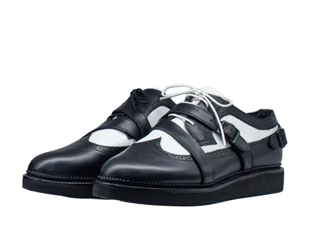 Engineered Garments x SUICOKE Strap Wingtip Shoes "Black/White"