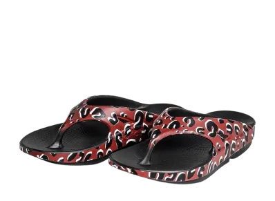 TAKAHIROMIYASHITATheSoloist. x OOFOS Flip-Flop "Leopard Red"