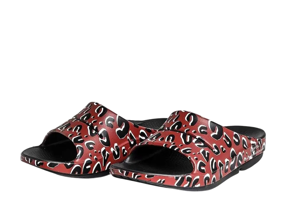 TAKAHIROMIYASHITATheSoloist. x OOFOS Slider "Leopard Red"