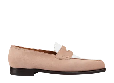 JOHN LOBB Lopez "Blush/Bianco Suede/Dune Calf"
