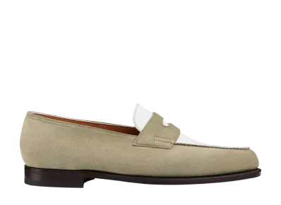 JOHN LOBB Lopez "Silver/Bianco Suede/Dune Calf"