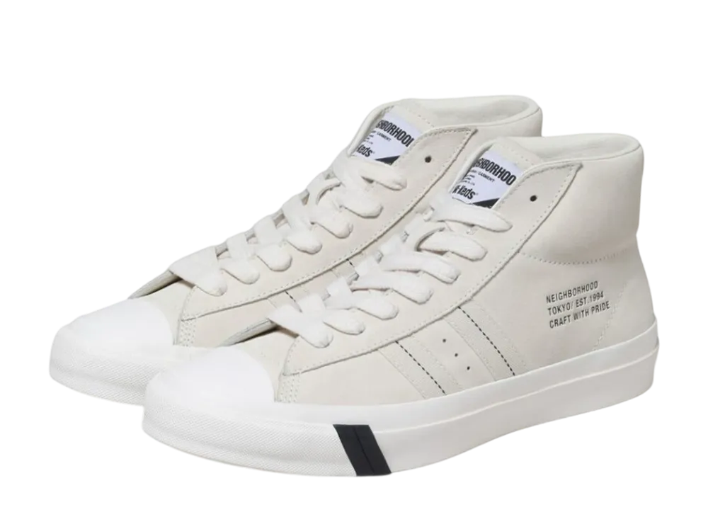 NEIGHBORHOOD x PRO-Keds Royal Plus Suede Hi "White"