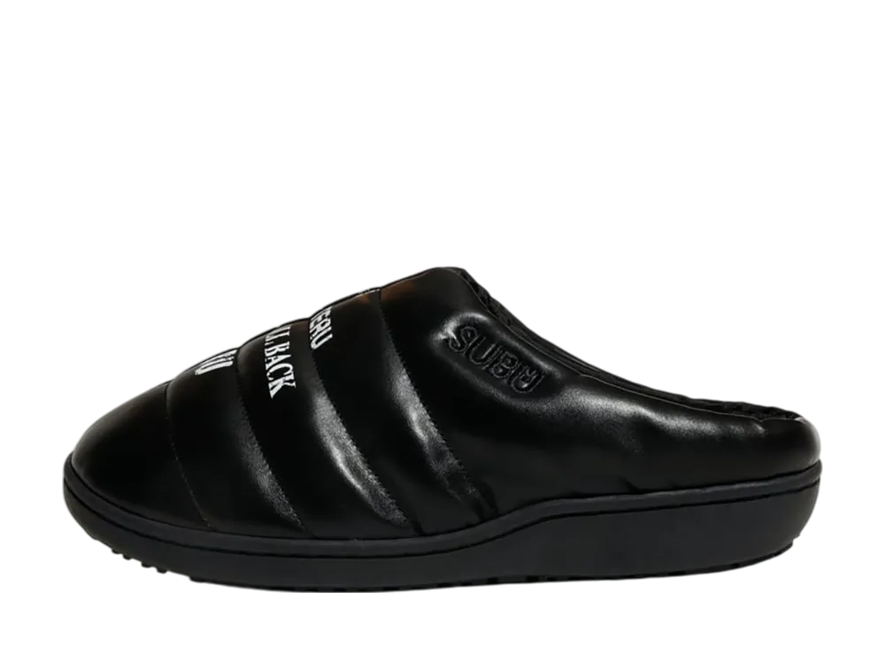 POLYTERU × SUBU Padded Slippers "Black/Lettering"