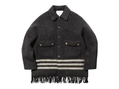 snow peak Fringe Blanket Jacket "Dark Grey"