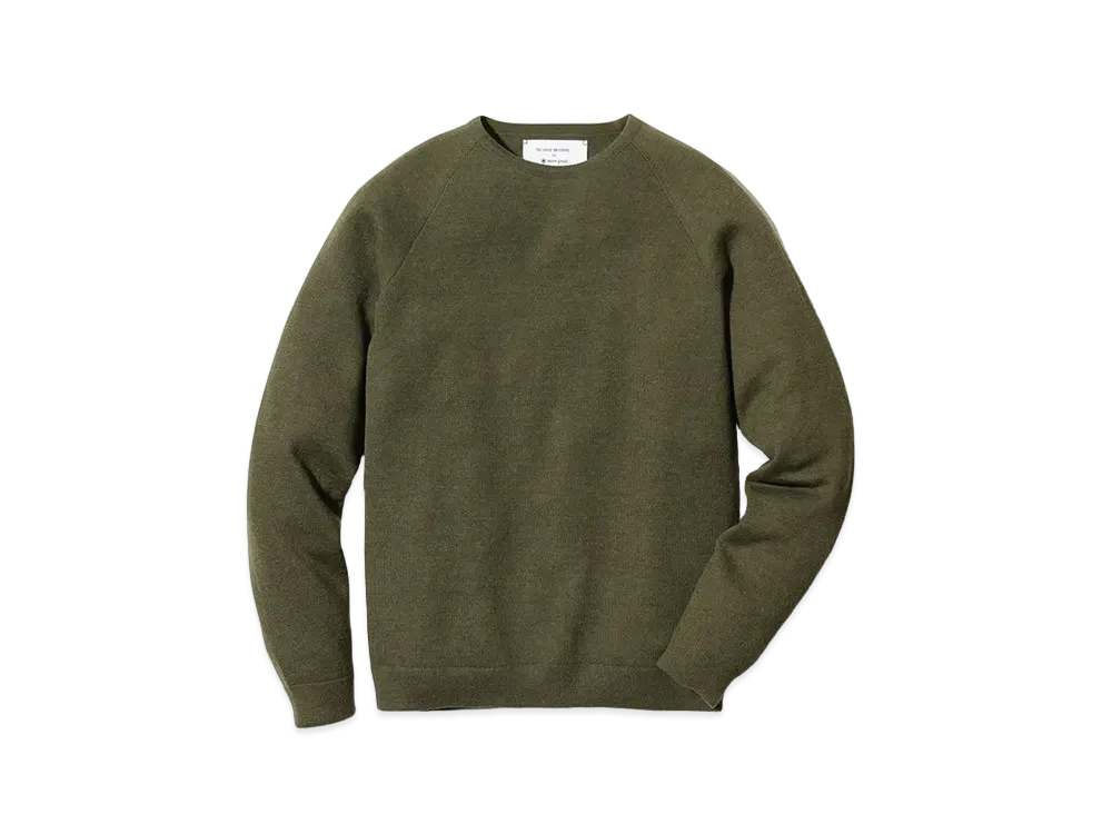 snow peak Raglan Crew Neck Knit Sweater "Khaki"