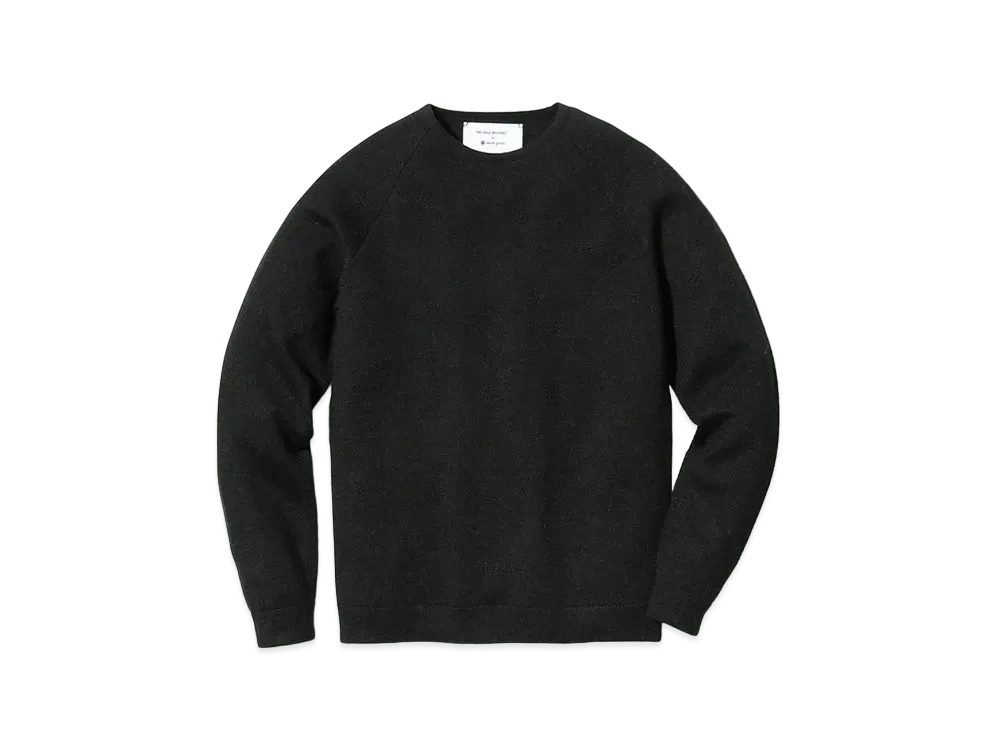snow peak Raglan Crew Neck Knit Sweater "Black"