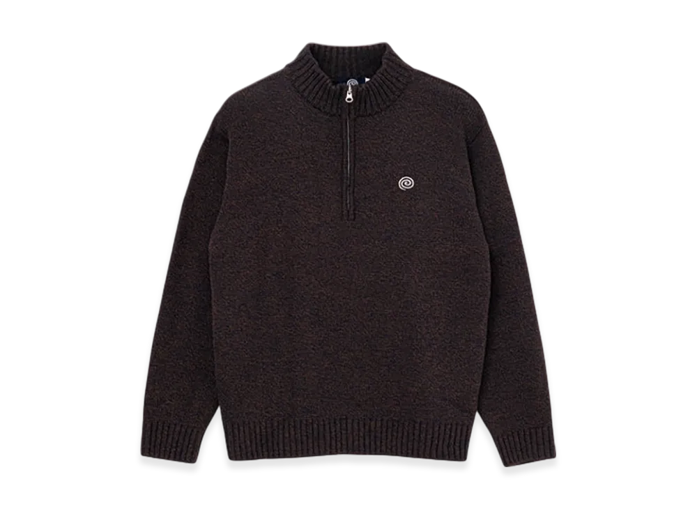SOL soonerorlater Halfzip Knit Sweater "Brown"