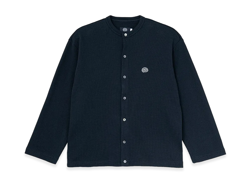 SOL soonerorlater Waffle Crewneck Cardigan "Navy"
