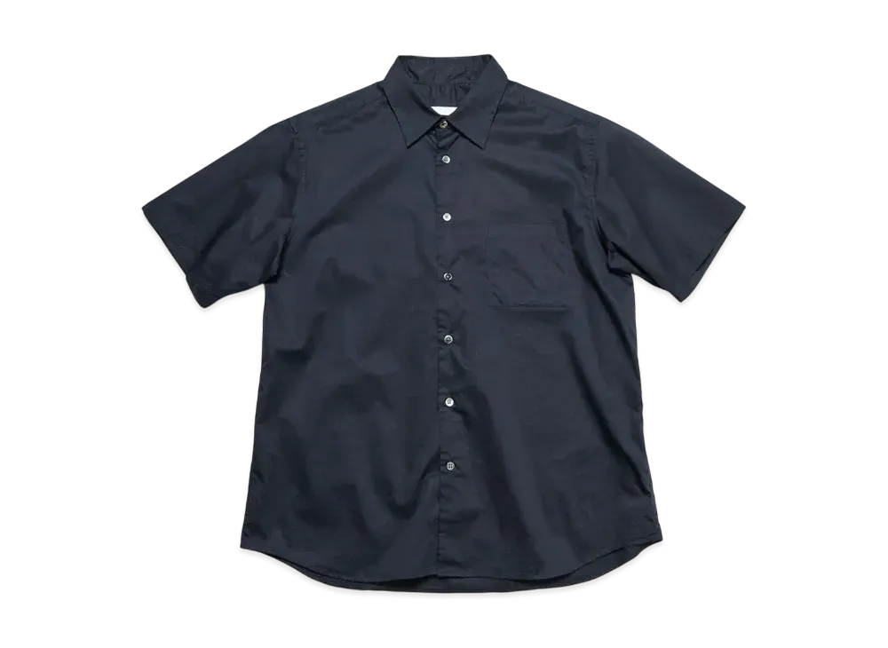 SOPHNET. Highcount Twill Regular Fit S/S Shirt "Navy"